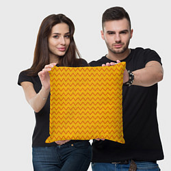 Подушка квадратная Оранжевые линии зиг-заги, цвет: 3D-принт — фото 2