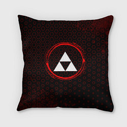 Подушка квадратная Символ Zelda и краска вокруг на темном фоне, цвет: 3D-принт