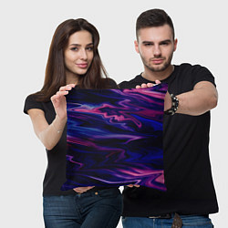 Подушка квадратная Фиолетово-розовый абстрактный узор, цвет: 3D-принт — фото 2