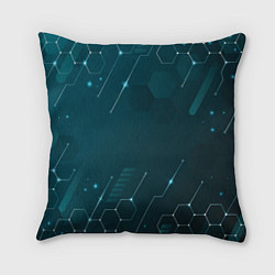 Подушка квадратная Голубой цифровой фон, цвет: 3D-принт