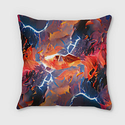 Подушка квадратная Fire thunder, цвет: 3D-принт