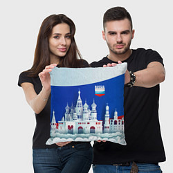 Подушка квадратная Moscow: made in Russia, цвет: 3D-принт — фото 2