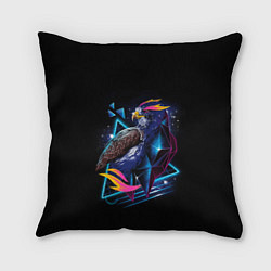 Подушка квадратная Неоновая птица - Арт, цвет: 3D-принт