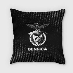 Подушка квадратная Benfica с потертостями на темном фоне, цвет: 3D-принт