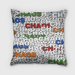 Подушка квадратная Chaos Хаос из слов, цвет: 3D-принт