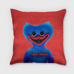 Подушка квадратная Хаги Ваги на красном фоне, цвет: 3D-принт