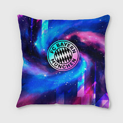 Подушка квадратная Bayern неоновый космос, цвет: 3D-принт