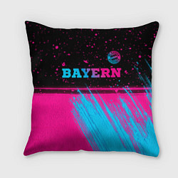 Подушка квадратная Bayern - neon gradient: символ сверху, цвет: 3D-принт