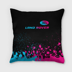 Подушка квадратная Land Rover - neon gradient: символ сверху, цвет: 3D-принт