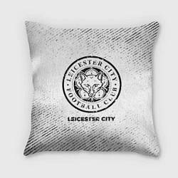 Подушка квадратная Leicester City с потертостями на светлом фоне, цвет: 3D-принт