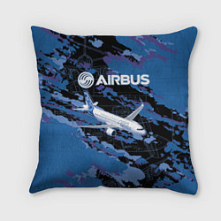 Подушка квадратная Airbus A320 Аэробус, цвет: 3D-принт