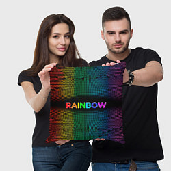 Подушка квадратная Радужные точки - Rainbow, цвет: 3D-принт — фото 2