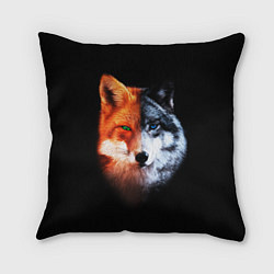 Подушка квадратная Волк и Лисица, цвет: 3D-принт