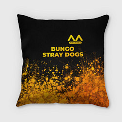 Подушка квадратная Bungo Stray Dogs - gold gradient: символ сверху, цвет: 3D-принт