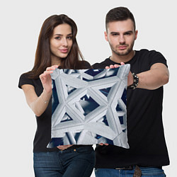 Подушка квадратная Абстрактное множество металлический пластин, цвет: 3D-принт — фото 2