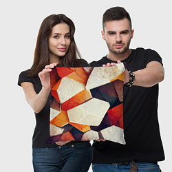 Подушка квадратная Объёмная геометрическая абстракция, цвет: 3D-принт — фото 2