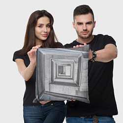 Подушка квадратная Абстрактная спираль из блоков, цвет: 3D-принт — фото 2