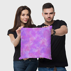 Подушка квадратная Акварельная текстура в розовых тонах, цвет: 3D-принт — фото 2