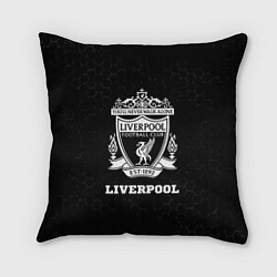 Подушка квадратная Liverpool sport на темном фоне, цвет: 3D-принт