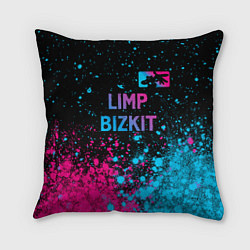 Подушка квадратная Limp Bizkit - neon gradient: символ сверху