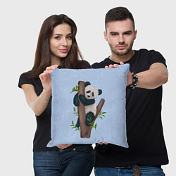 Подушка квадратная Забавная панда на дереве, цвет: 3D-принт — фото 2