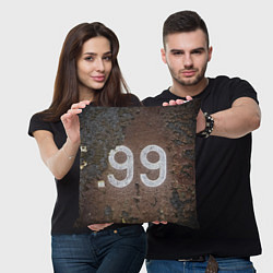 Подушка квадратная Номер 99 на ржавом металле, цвет: 3D-принт — фото 2