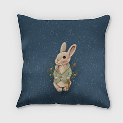 Подушка квадратная Кролик с фонариком, цвет: 3D-принт