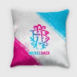 Подушка квадратная Nickelback neon gradient style, цвет: 3D-принт