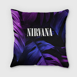 Подушка квадратная Nirvana neon monstera, цвет: 3D-принт