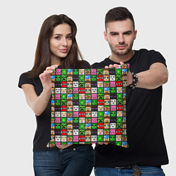 Подушка квадратная Minecraft - characters, цвет: 3D-принт — фото 2