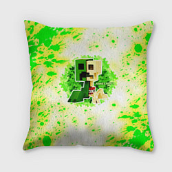 Подушка квадратная Minecraft creeper green, цвет: 3D-принт