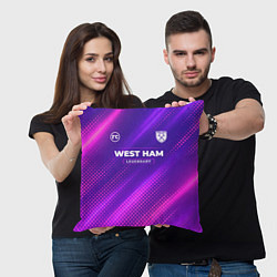Подушка квадратная West Ham legendary sport grunge, цвет: 3D-принт — фото 2