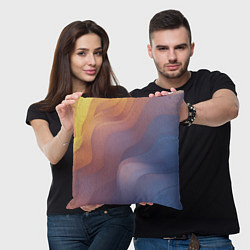 Подушка квадратная Оранжево-фиолетовый абстрактный дым, цвет: 3D-принт — фото 2
