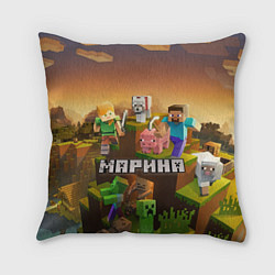 Подушка квадратная Марина Minecraft, цвет: 3D-принт