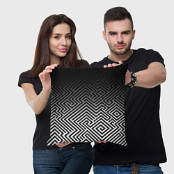 Подушка квадратная Геометрические узоры с градиентом, цвет: 3D-принт — фото 2