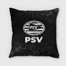 Подушка квадратная PSV с потертостями на темном фоне, цвет: 3D-принт