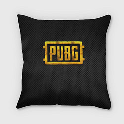 Подушка квадратная PUBG gold, цвет: 3D-принт