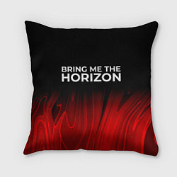 Подушка квадратная Bring Me the Horizon red plasma