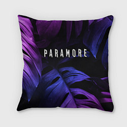 Подушка квадратная Paramore neon monstera, цвет: 3D-принт