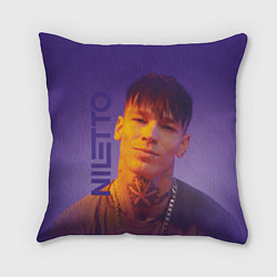 Подушка квадратная Niletto на фиолетовом фоне, цвет: 3D-принт