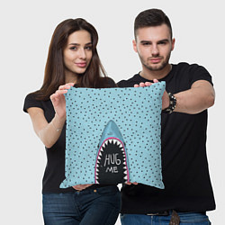 Подушка квадратная Акула просит обнимашек, цвет: 3D-принт — фото 2