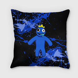 Подушка квадратная Радужные друзья - Синий, цвет: 3D-принт