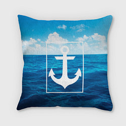 Подушка квадратная Anchor - marine theme, цвет: 3D-принт