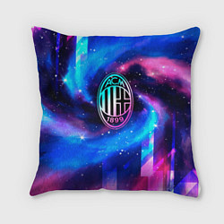 Подушка квадратная AC Milan неоновый космос, цвет: 3D-принт