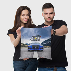 Подушка квадратная Audi ABT - sportsline на трассе, цвет: 3D-принт — фото 2