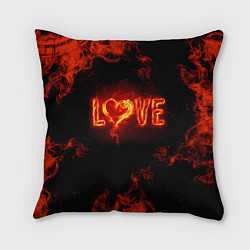Подушка квадратная Fire love, цвет: 3D-принт