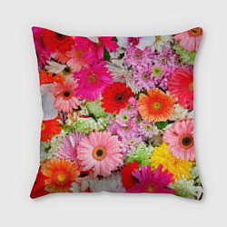 Подушка квадратная Colorful chrysanthemums, цвет: 3D-принт