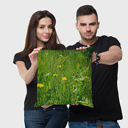 Подушка квадратная Солнечные одуванчики, цвет: 3D-принт — фото 2