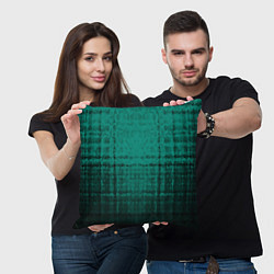 Подушка квадратная Мозаичный узор в черно -зеленых тонах, цвет: 3D-принт — фото 2