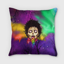 Подушка квадратная Зомби с радугой, цвет: 3D-принт